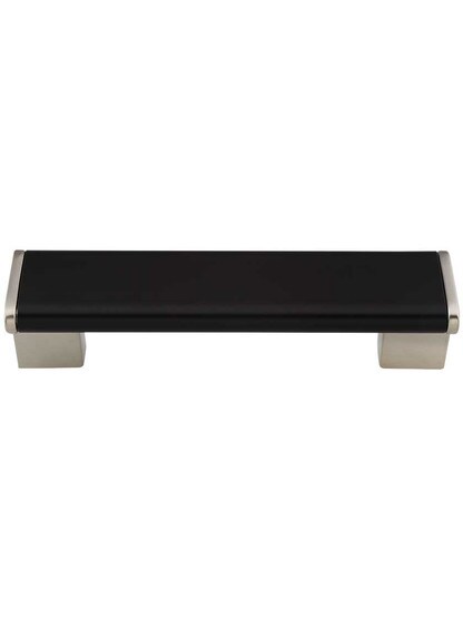 Tenor Cabinet Pull - 5 inch Center-to-Center in Espresso Brown/Satin Nickel.